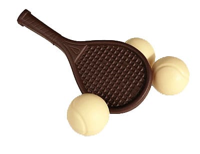 tennisracket in chocolade