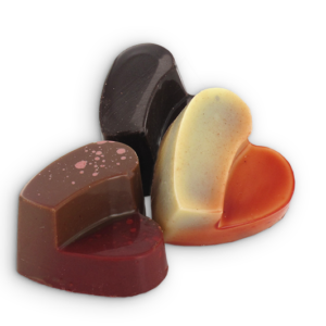 Valentijnpralines met reliëf