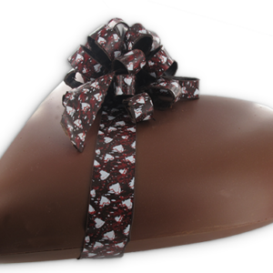 Hart met strik in chocolade