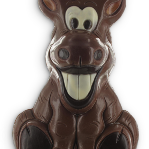 lachende ezel in chocolade